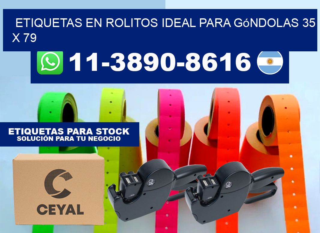 etiquetas en rolitos ideal para góndolas 35 x 79