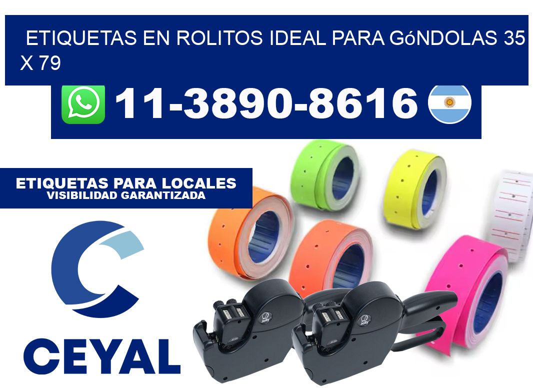etiquetas en rolitos ideal para góndolas 35 x 79