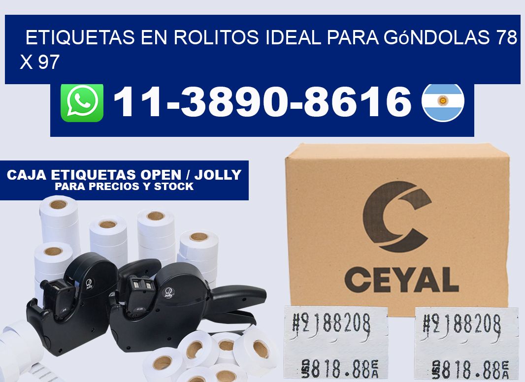 etiquetas en rolitos ideal para góndolas 78 x 97