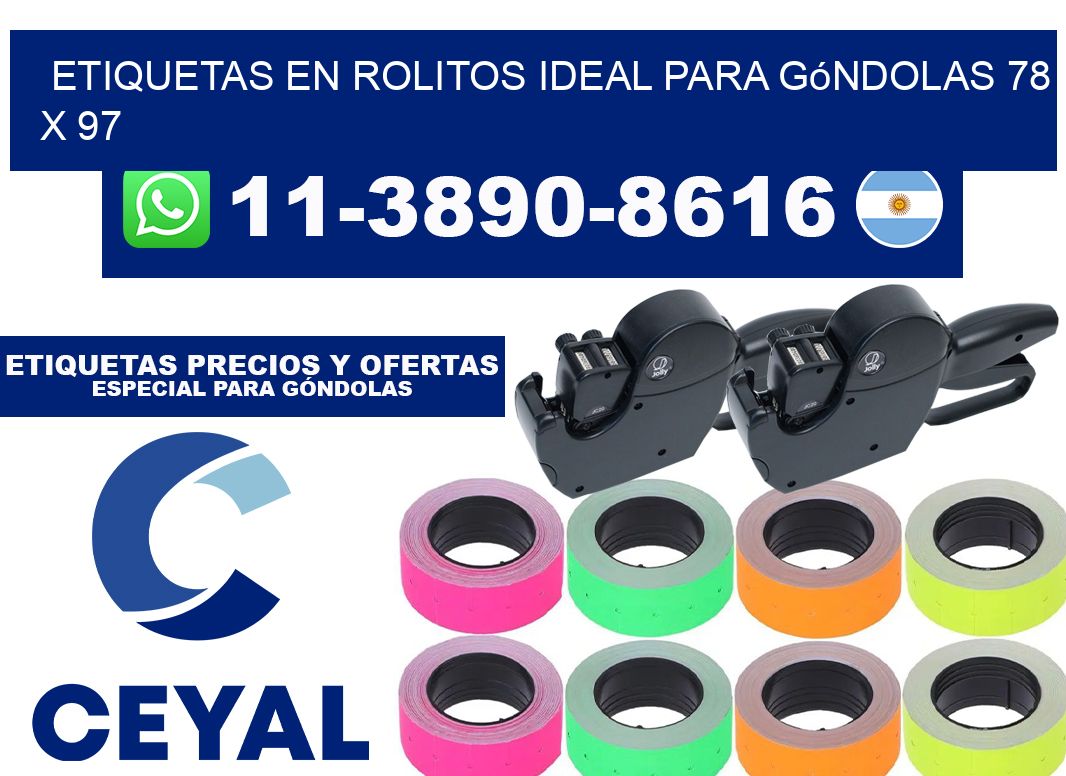 etiquetas en rolitos ideal para góndolas 78 x 97