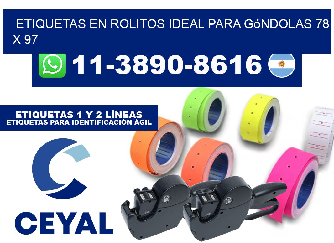 etiquetas en rolitos ideal para góndolas 78 x 97