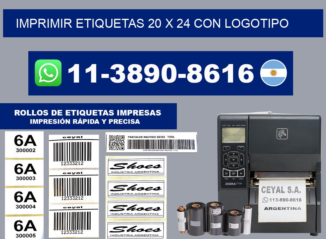 imprimir etiquetas 20 x 24 con logotipo