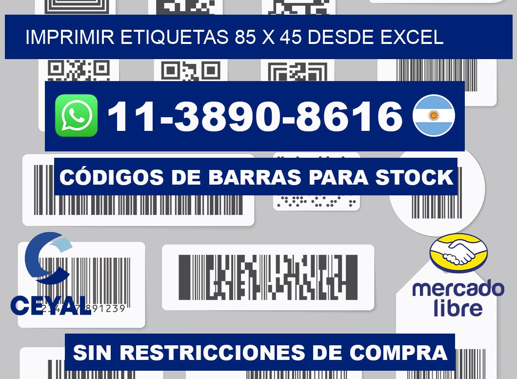 imprimir etiquetas 85 x 45 desde excel