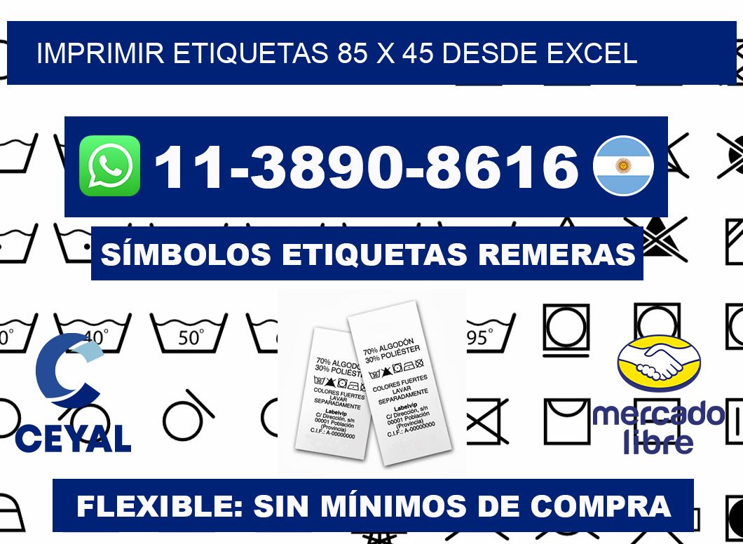 imprimir etiquetas 85 x 45 desde excel