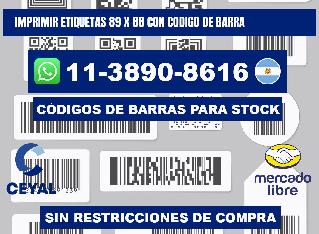 imprimir etiquetas 89 x 88 con codigo de barra