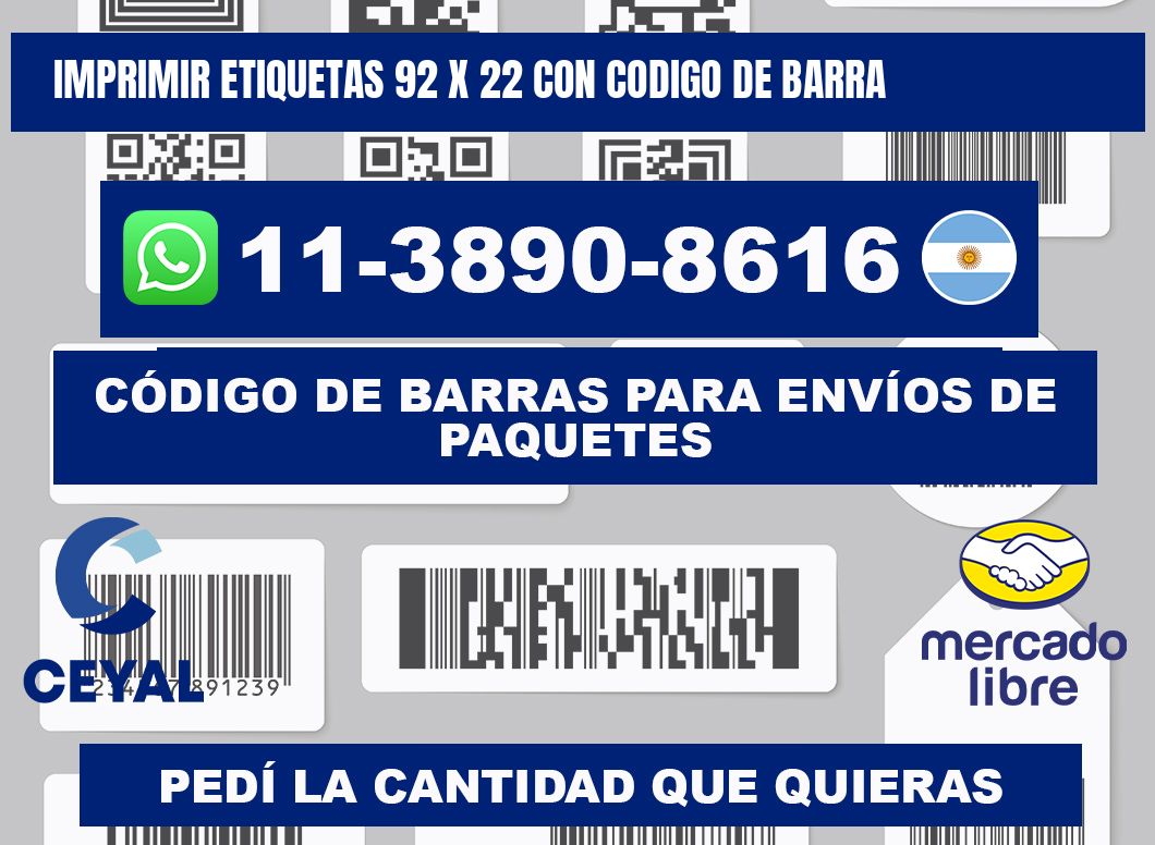 imprimir etiquetas 92 x 22 con codigo de barra