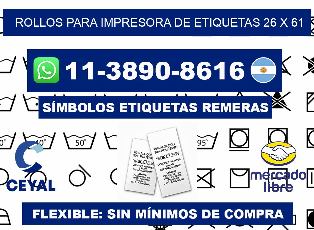 rollos para impresora de etiquetas 26 x 61