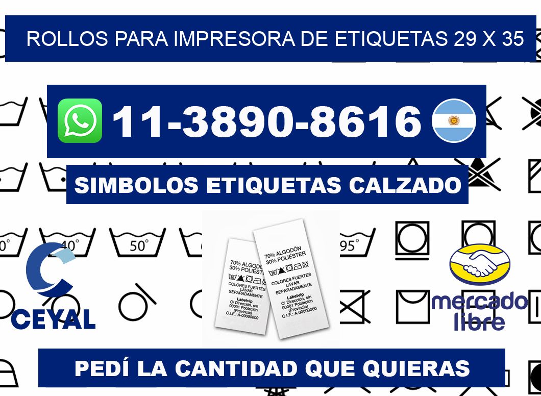 rollos para impresora de etiquetas 29 x 35