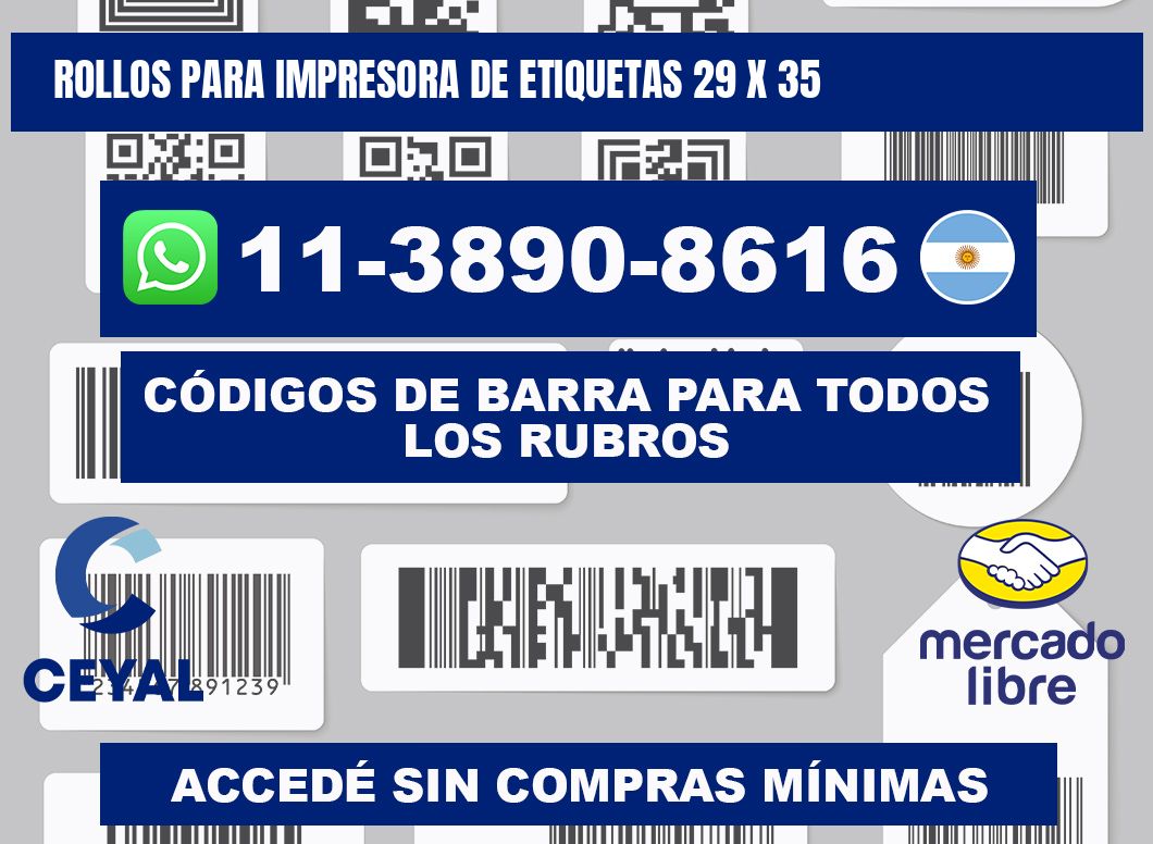 rollos para impresora de etiquetas 29 x 35