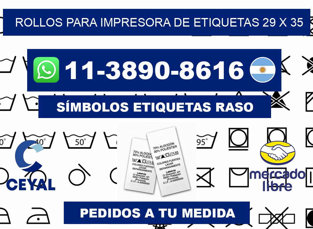 rollos para impresora de etiquetas 29 x 35