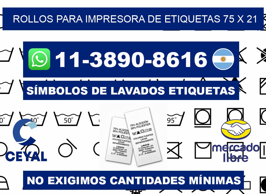 rollos para impresora de etiquetas 75 x 21