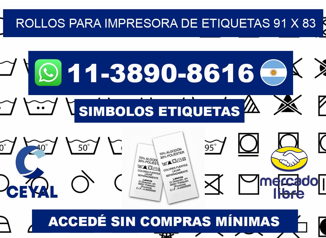 rollos para impresora de etiquetas 91 x 83