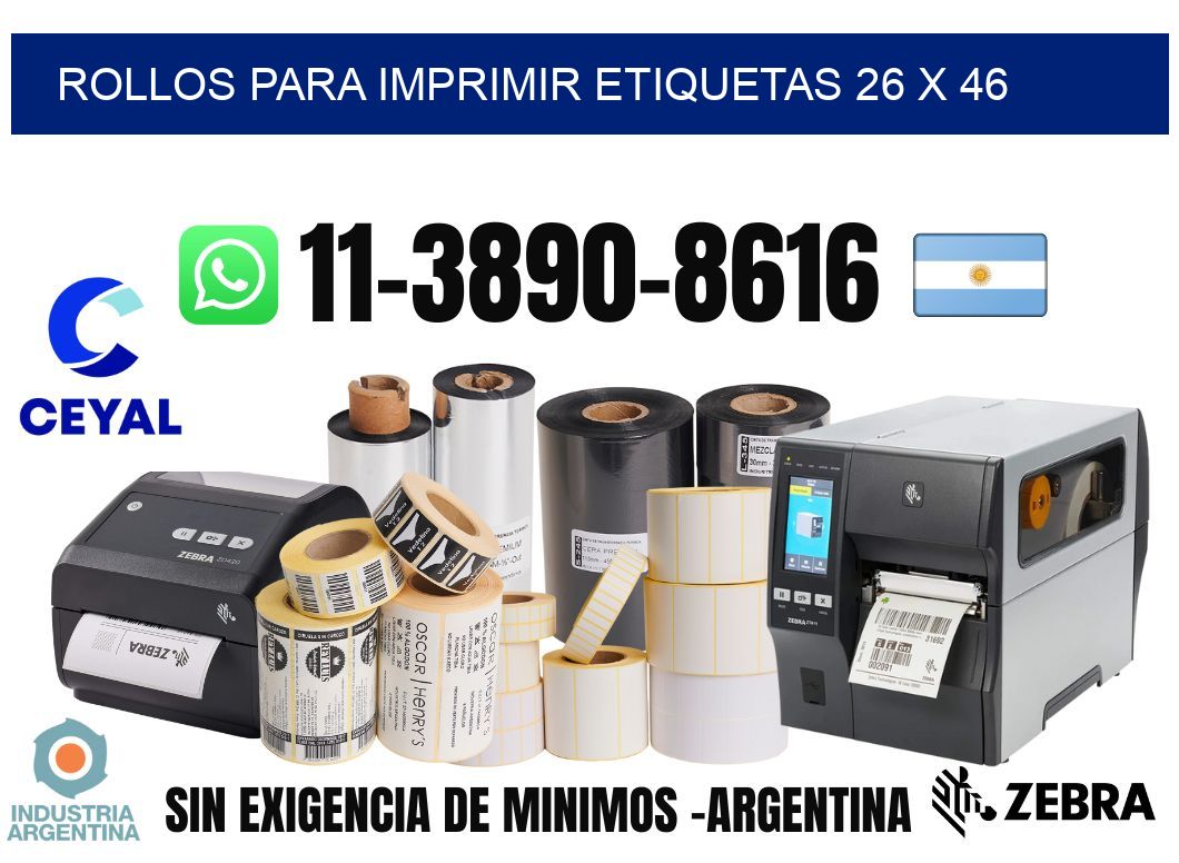 rollos para imprimir etiquetas 26 x 46