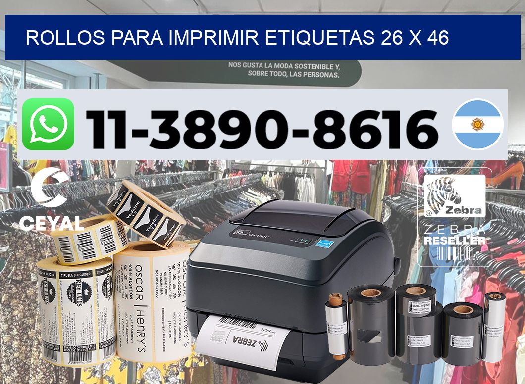 rollos para imprimir etiquetas 26 x 46