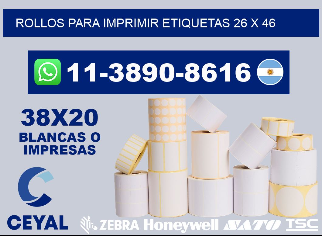 rollos para imprimir etiquetas 26 x 46