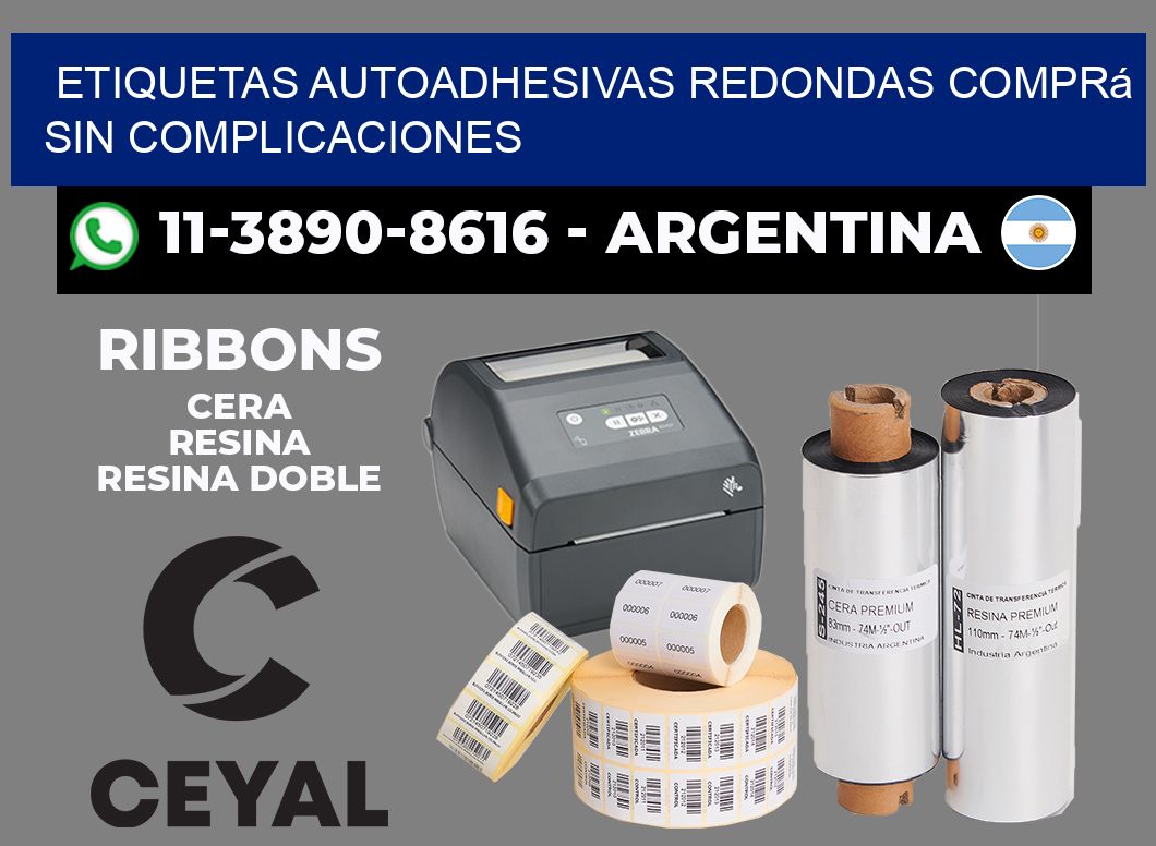 ETIQUETAS AUTOADHESIVAS REDONDAS Comprá sin complicaciones