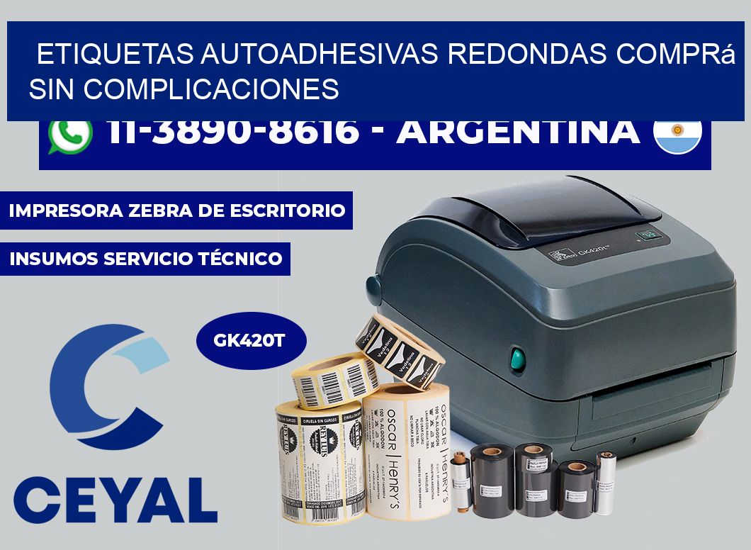 ETIQUETAS AUTOADHESIVAS REDONDAS Comprá sin complicaciones