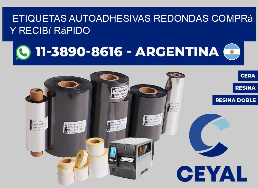 ETIQUETAS AUTOADHESIVAS REDONDAS Comprá y recibí rápido