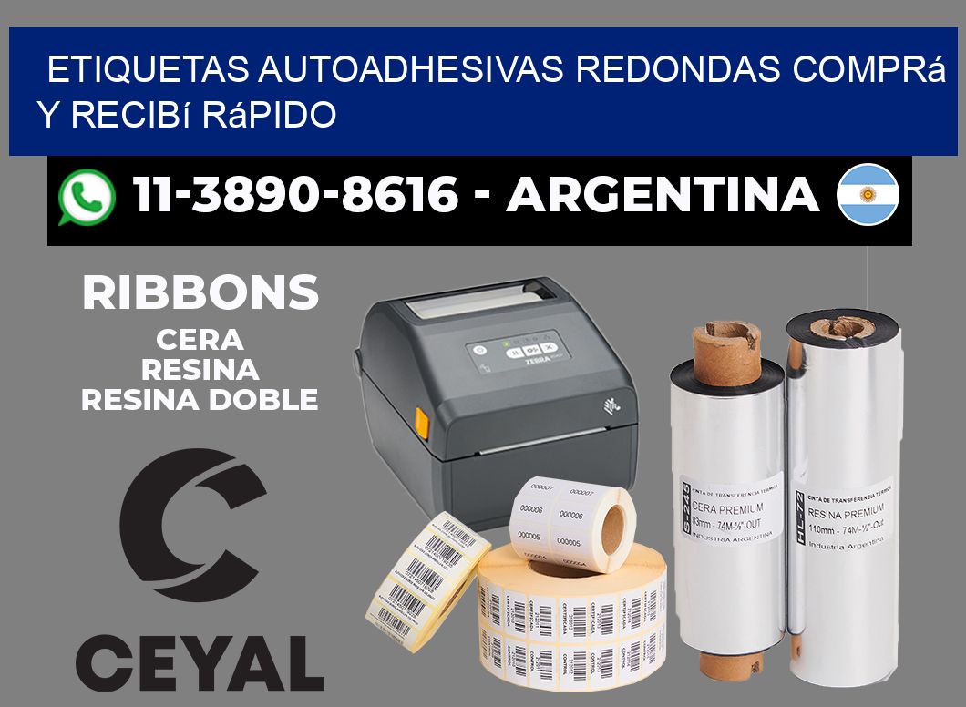 ETIQUETAS AUTOADHESIVAS REDONDAS Comprá y recibí rápido