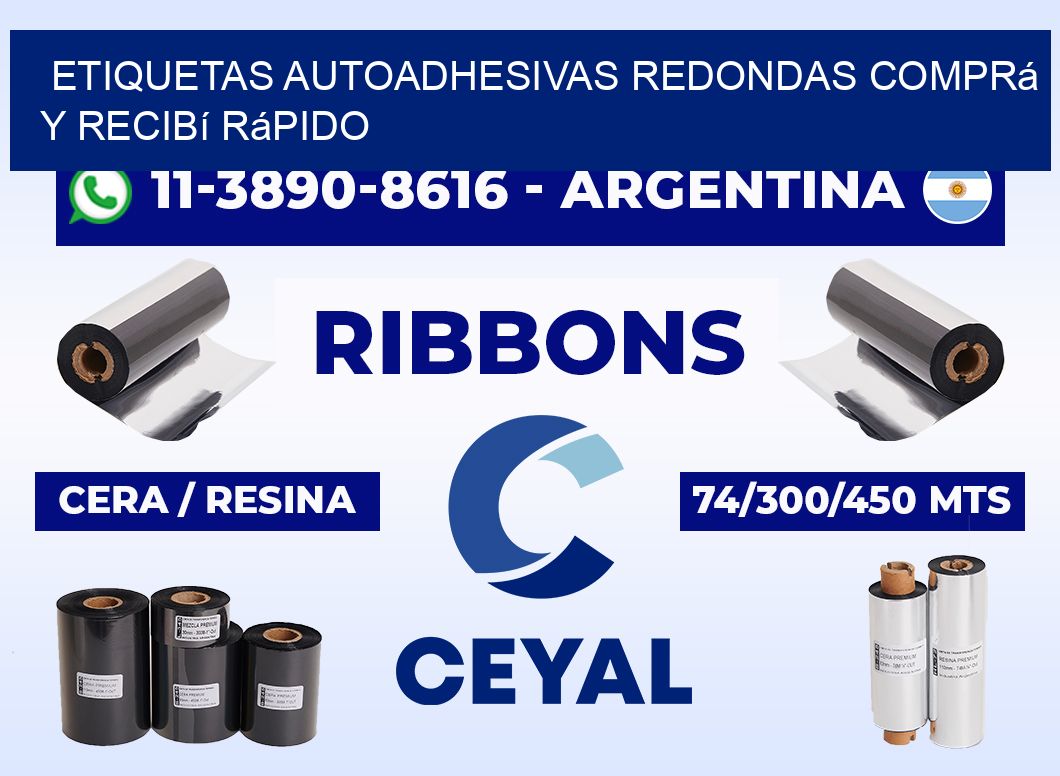 ETIQUETAS AUTOADHESIVAS REDONDAS Comprá y recibí rápido
