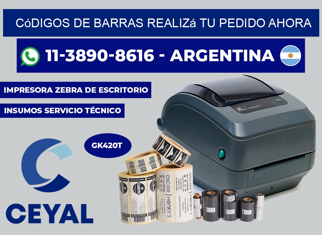 códigos de barras Realizá tu pedido ahora