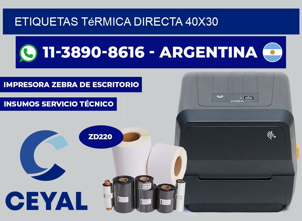 etiquetas térmica directa 40X30