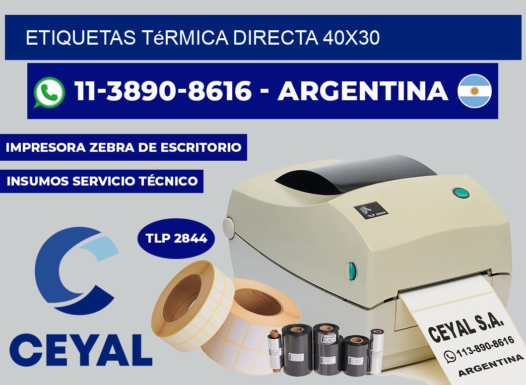 etiquetas térmica directa 40X30