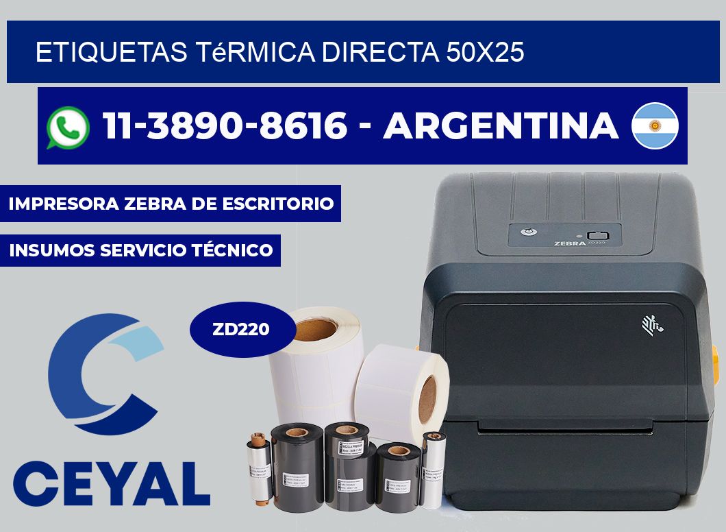 etiquetas térmica directa 50X25