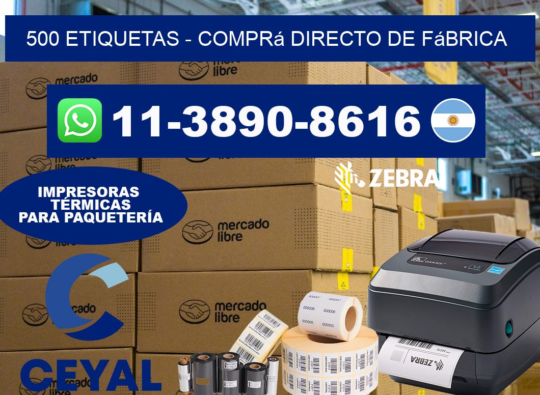 500 ETIQUETAS – Comprá directo de fábrica