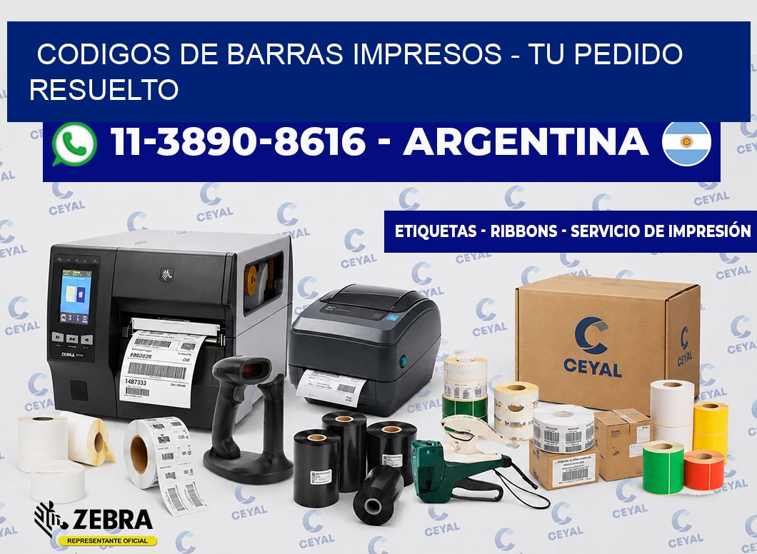 CODIGOS DE BARRAS IMPRESOS - Tu pedido resuelto