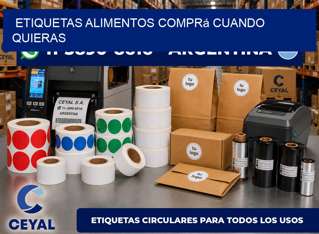 ETIQUETAS ALIMENTOS Comprá cuando quieras