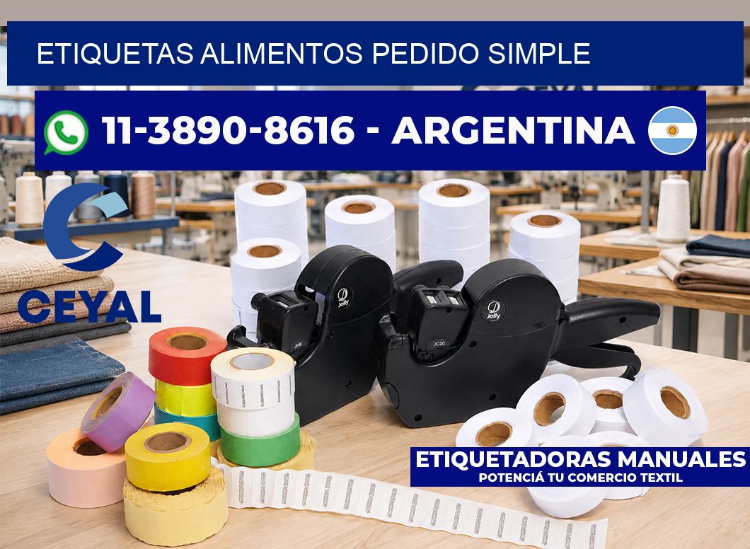 ETIQUETAS ALIMENTOS Pedido simple