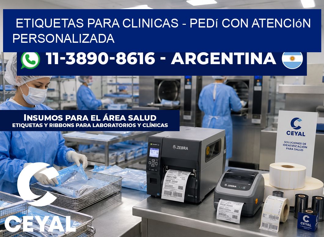 ETIQUETAS PARA CLINICAS – Pedí con atención personalizada