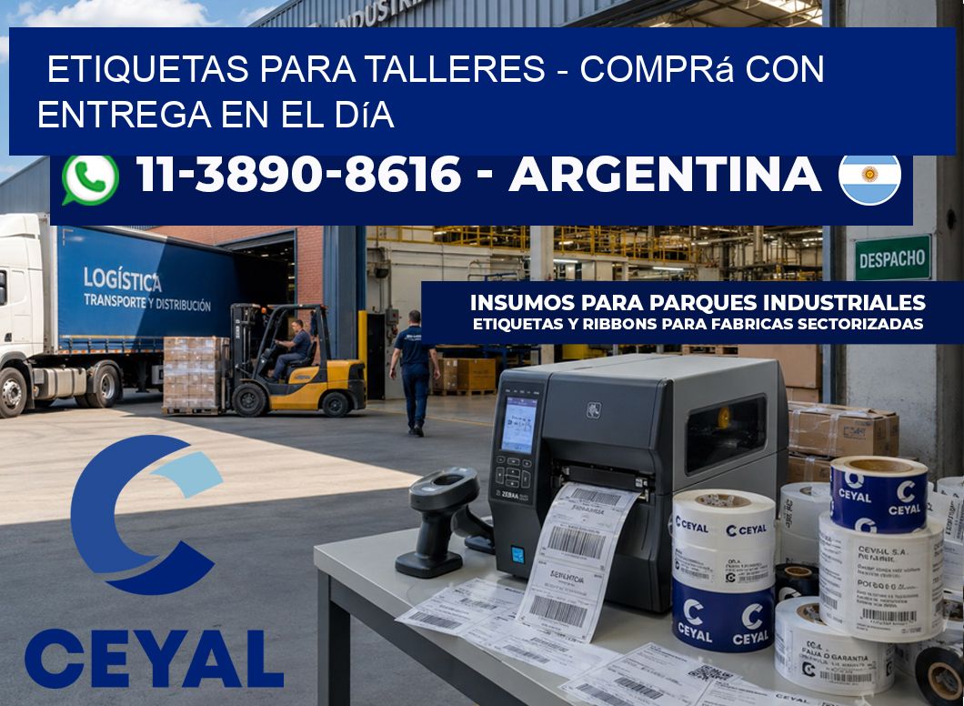 ETIQUETAS PARA TALLERES - Comprá con entrega en el día