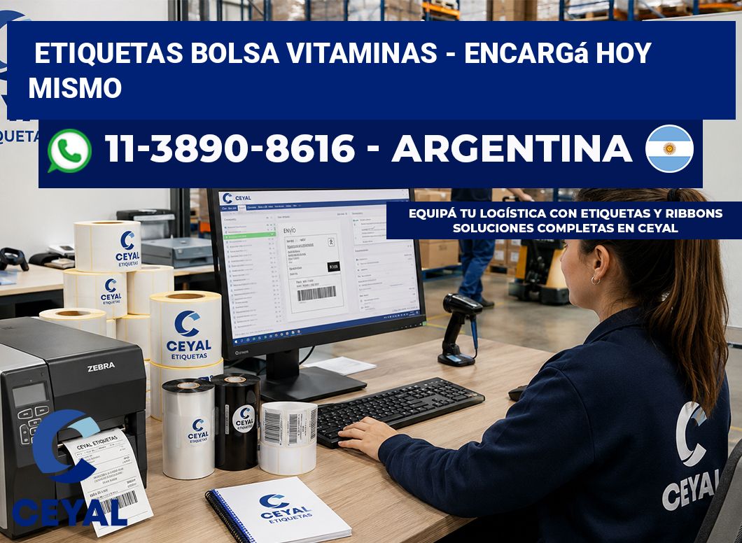 Etiquetas Bolsa vitaminas – Encargá hoy mismo
