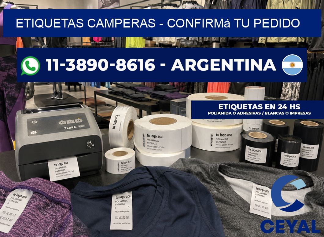 Etiquetas Camperas - Confirmá tu pedido