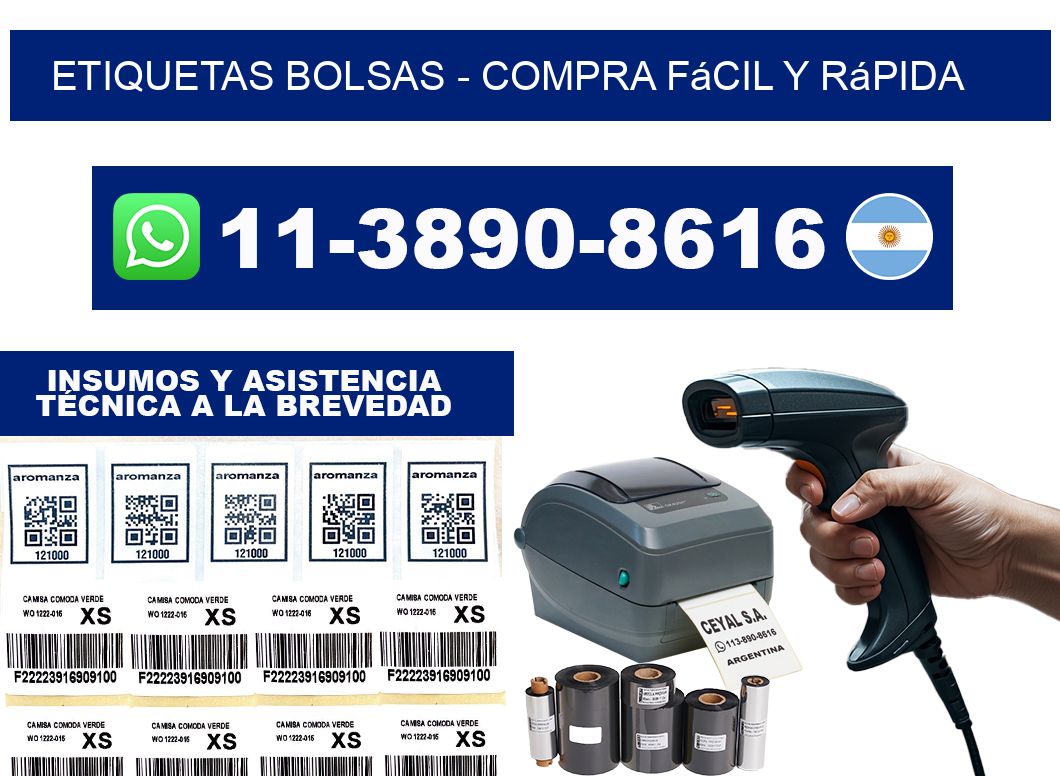 ETIQUETAS BOLSAS - Compra fácil y rápida
