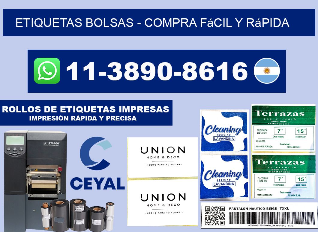 ETIQUETAS BOLSAS - Compra fácil y rápida