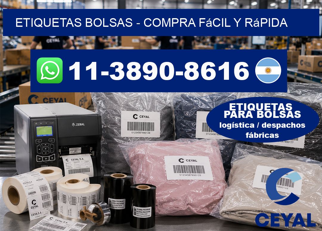 ETIQUETAS BOLSAS – Compra fácil y rápida