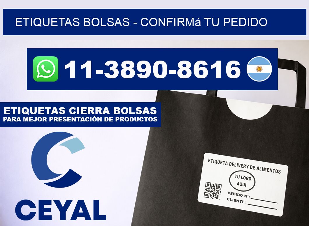 ETIQUETAS BOLSAS - Confirmá tu pedido