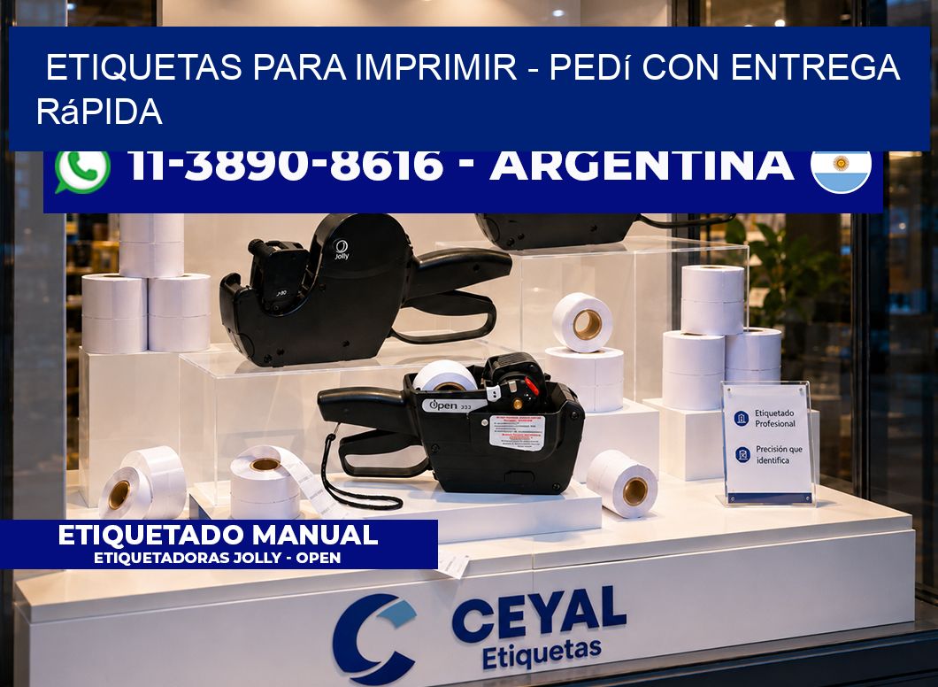 ETIQUETAS PARA IMPRIMIR - Pedí con entrega rápida