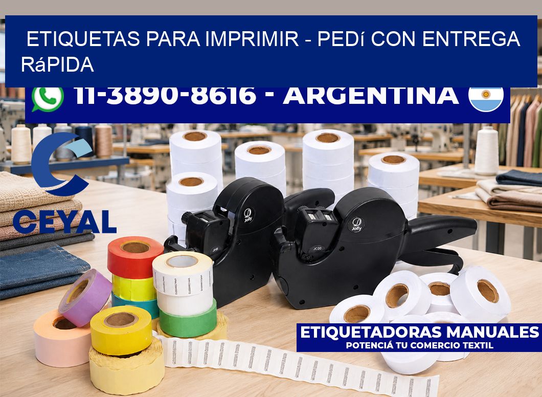 ETIQUETAS PARA IMPRIMIR – Pedí con entrega rápida