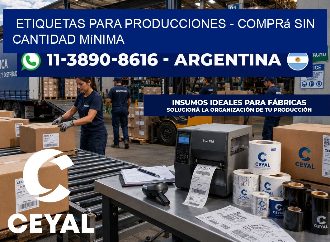 ETIQUETAS PARA PRODUCCIONES - Comprá sin cantidad mínima