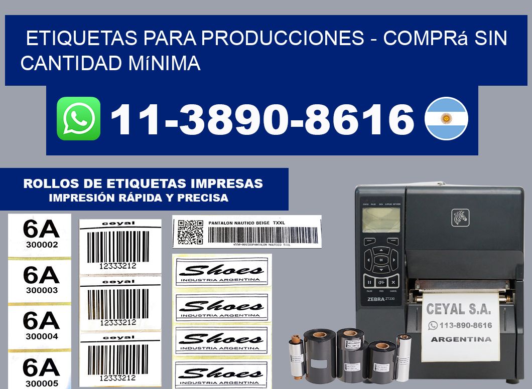ETIQUETAS PARA PRODUCCIONES - Comprá sin cantidad mínima