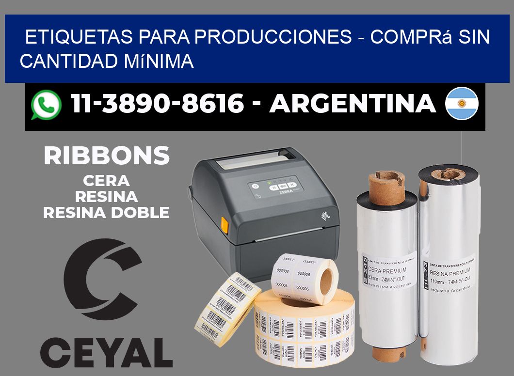 ETIQUETAS PARA PRODUCCIONES - Comprá sin cantidad mínima