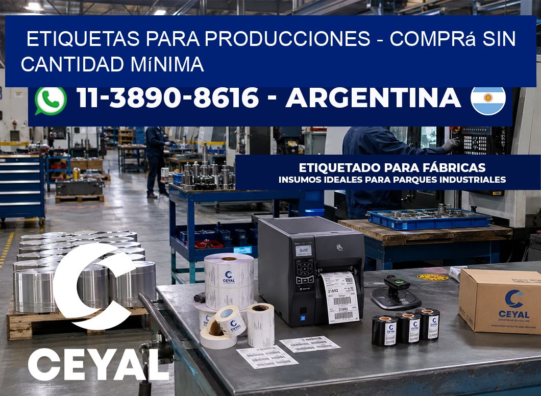 ETIQUETAS PARA PRODUCCIONES – Comprá sin cantidad mínima