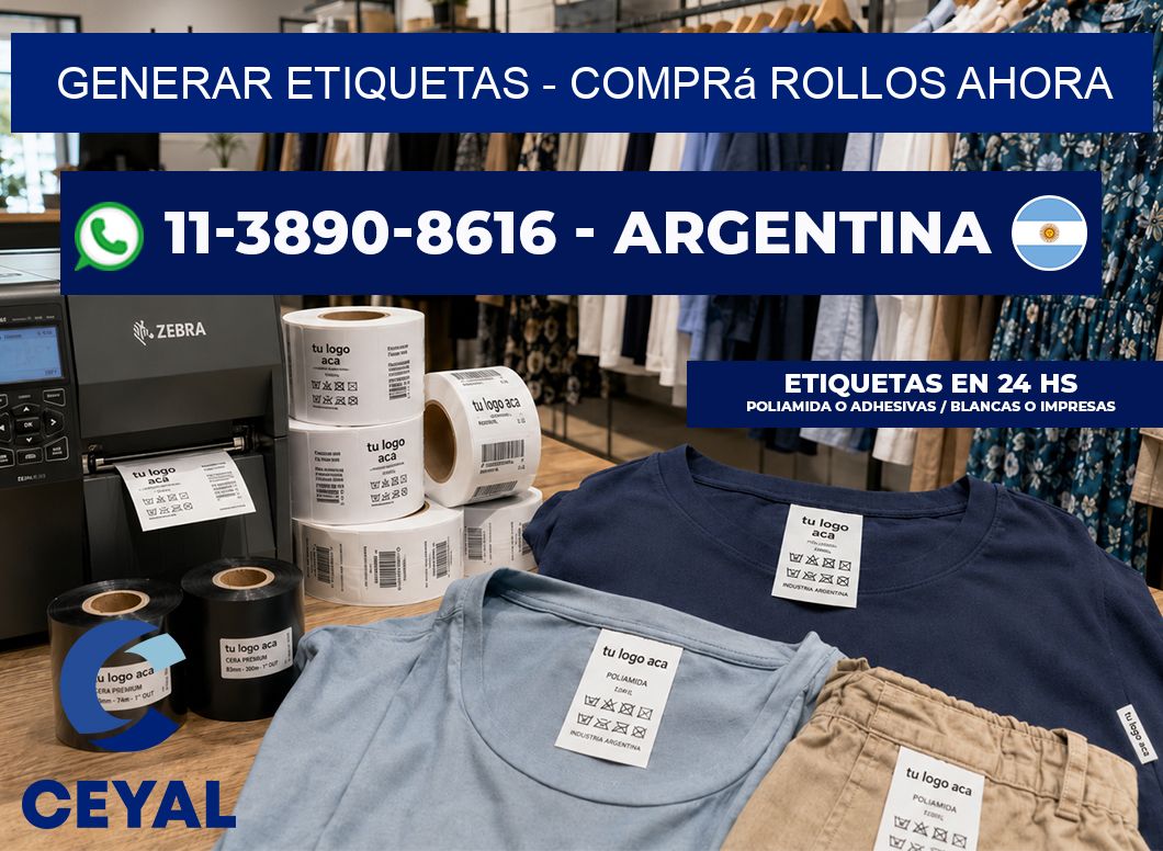 GENERAR ETIQUETAS - Comprá rollos ahora