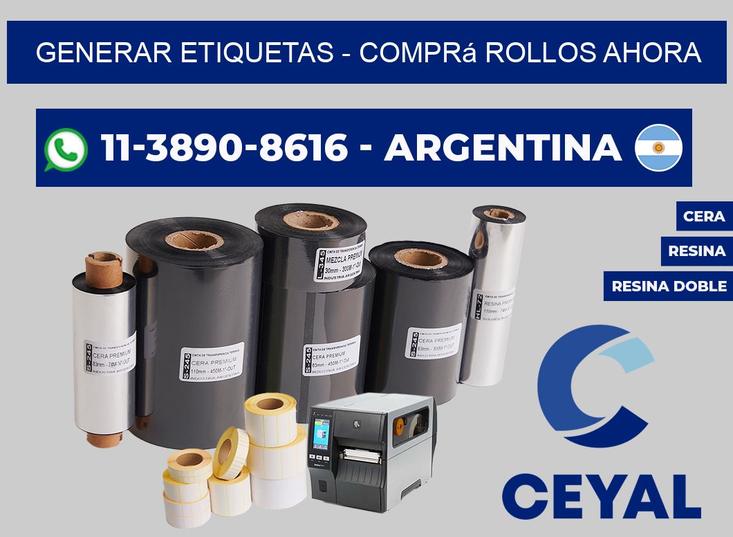 GENERAR ETIQUETAS - Comprá rollos ahora