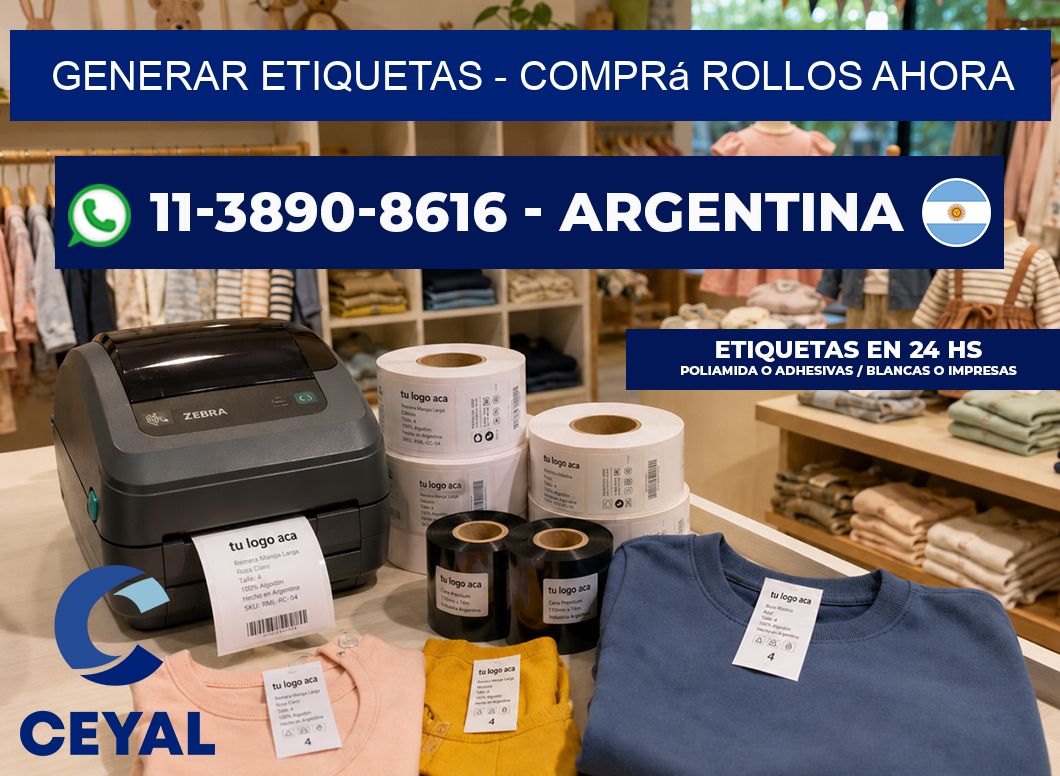 GENERAR ETIQUETAS – Comprá rollos ahora