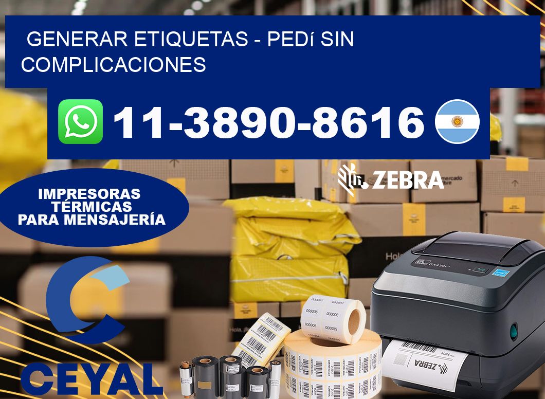 GENERAR ETIQUETAS - Pedí sin complicaciones